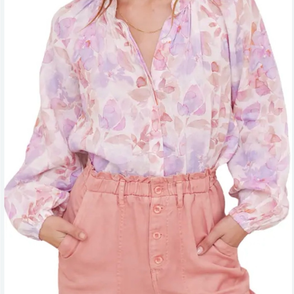 Bella Dahl Relaxed Pink and Purple Blouse